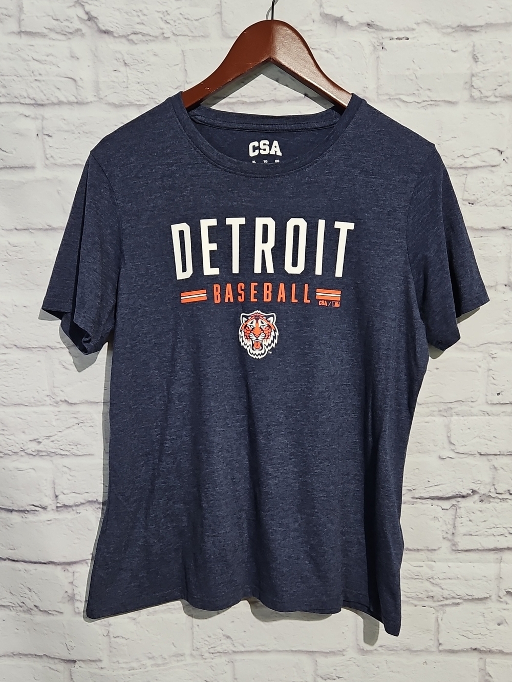 Detroit Baseball Crewneck Tee - Navy